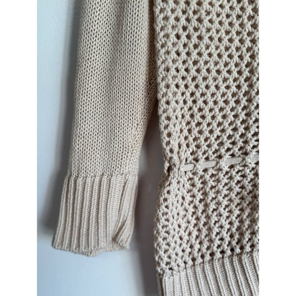 GAP Y2K Open Knit Cardigan Sweater Button Front Tie Waist
Cotton Beige Medium - Picture 6 of 10